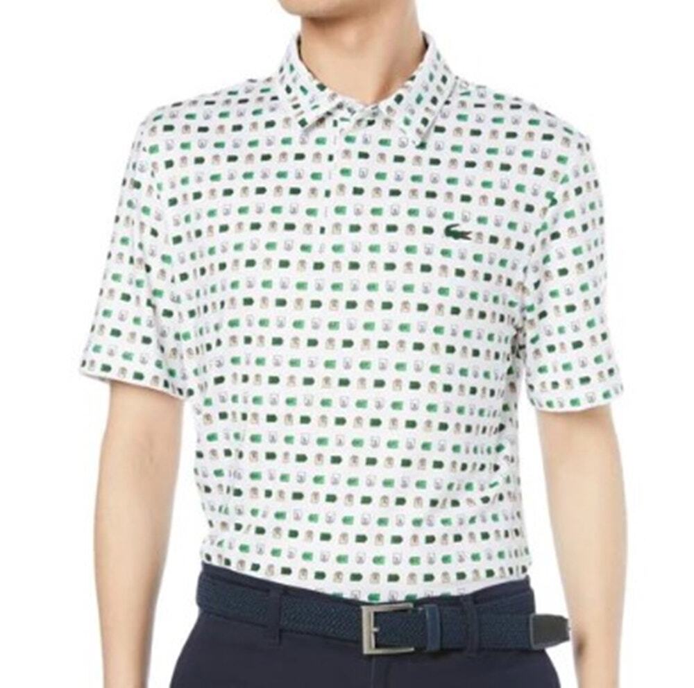 Lacoste Performance Stretch Short Sleeve Printed Golf Polo Shirt L